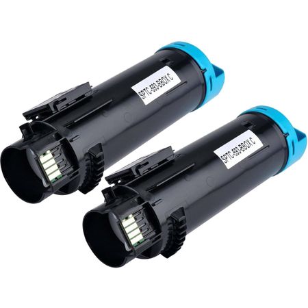 2 Pack Dell H625 / H825 Cyan Compatible High-Yield Toner Cartridges (P3HJK)